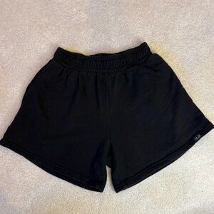 NUX Black Cotton High Waisted Sweat Shorts Size XS